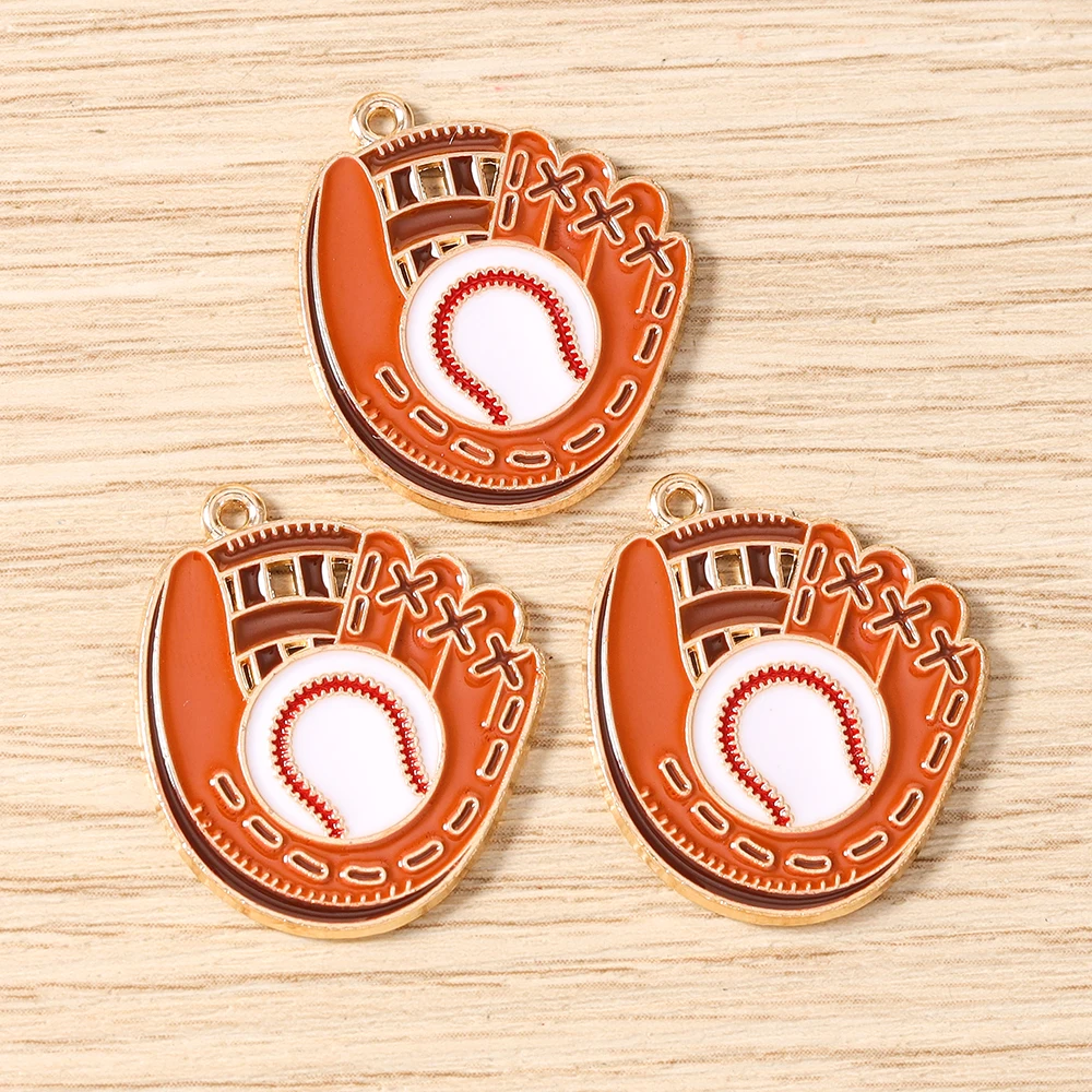 Tusember 10 Stück Emaille-Baseball-Anhänger, Baseballkappen- und Handschuh-Anhänger für DIY-Halsketten, Armbänder, Schmuckherstellung, Zubehör – Detail 15