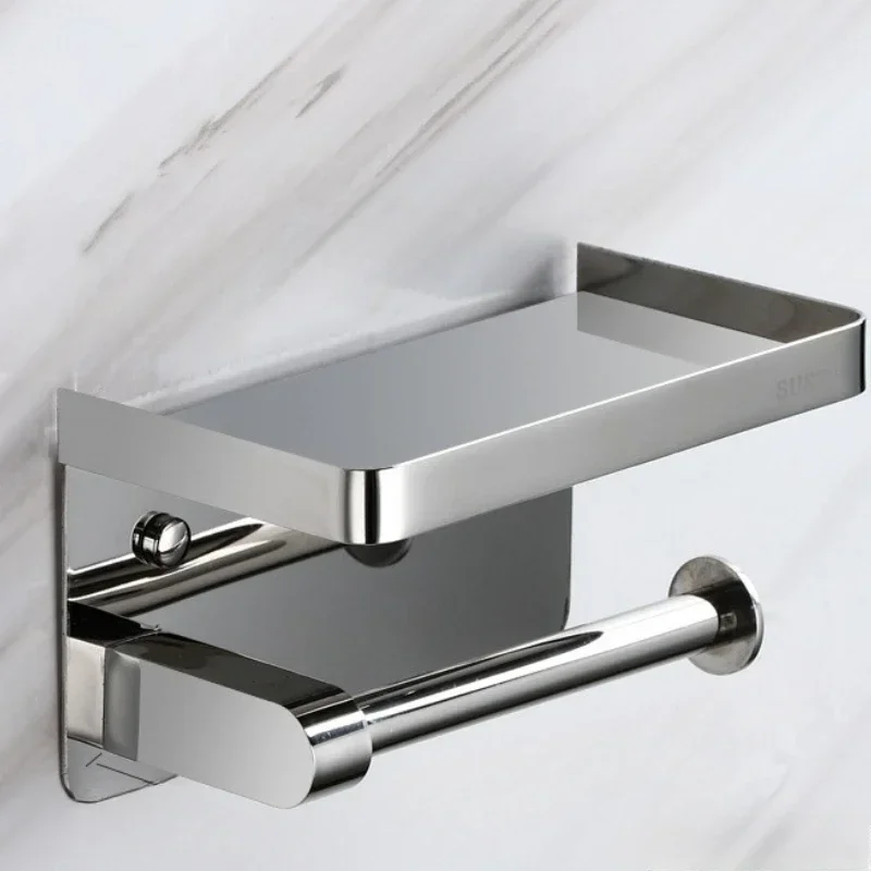 ชั้นวางกระดาษชําระ 304 ที่ใส่ทิชชู่สแตนเลส, ชั้นวางโทรศัพท์มือถือ, ที่วางม้วนห้องน้ําไม่เจาะ 1