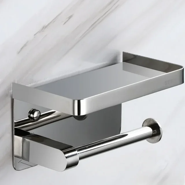 ชั้นวางกระดาษชําระ 304 ที่ใส่ทิชชู่สแตนเลส, ชั้นวางโทรศัพท์มือถือ, ที่วางม้วนห้องน้ําไม่เจาะ 1