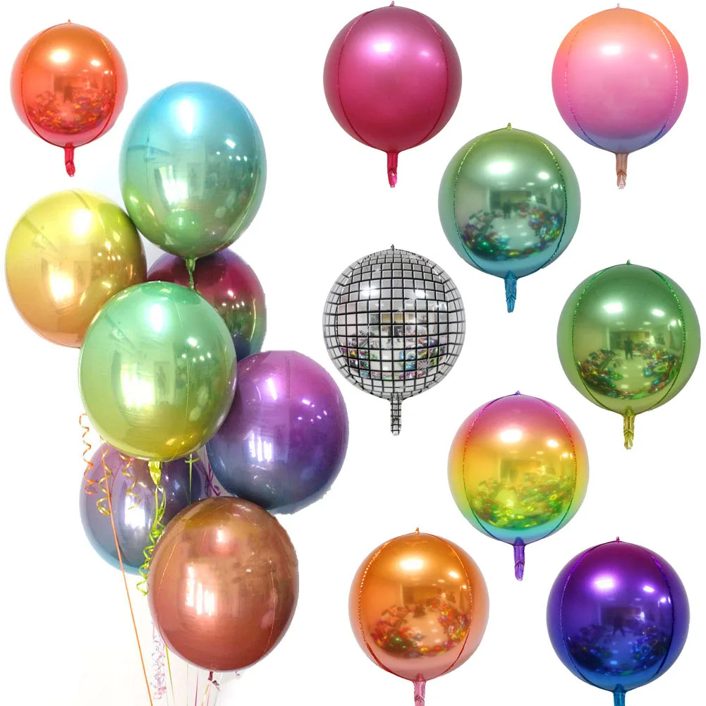

22inch Rose Gold 4D Round Foil Balloons Gradient Color Metallic Balloons Wedding Birthday Party Decorations Helium Globos