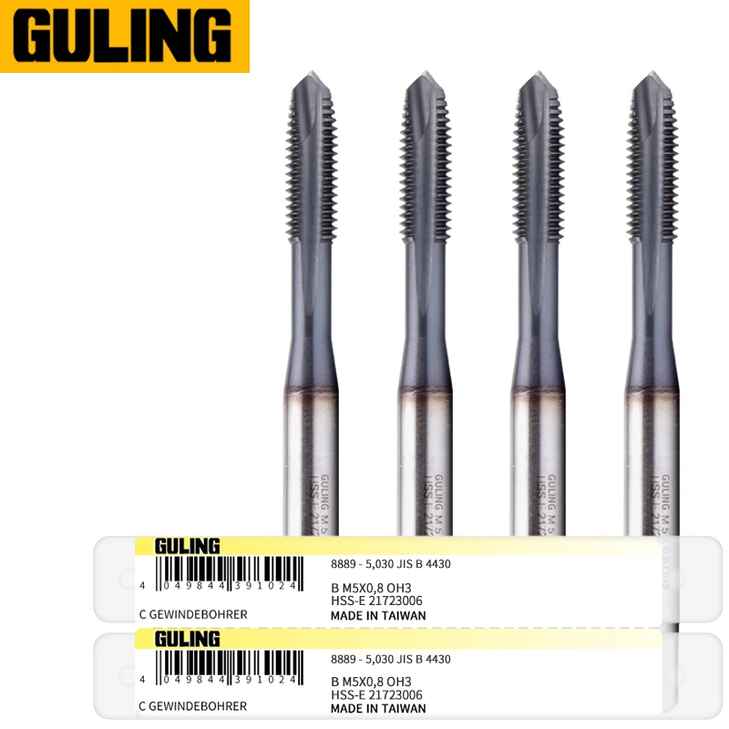 GULING JIS 8888 8889 HSSE Spiral Pointed Machine Thread Tap