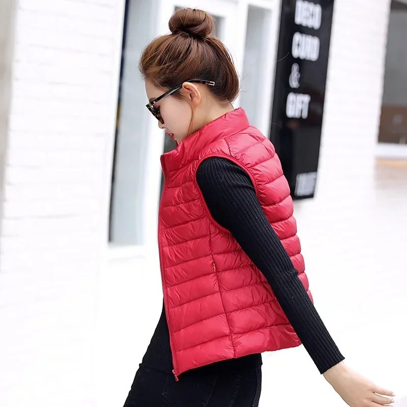 Winter Women's Solid Color Portable Down VestOutdoor Windproof and Versatile Jacket Casual Women's Slim Insulated Jacket