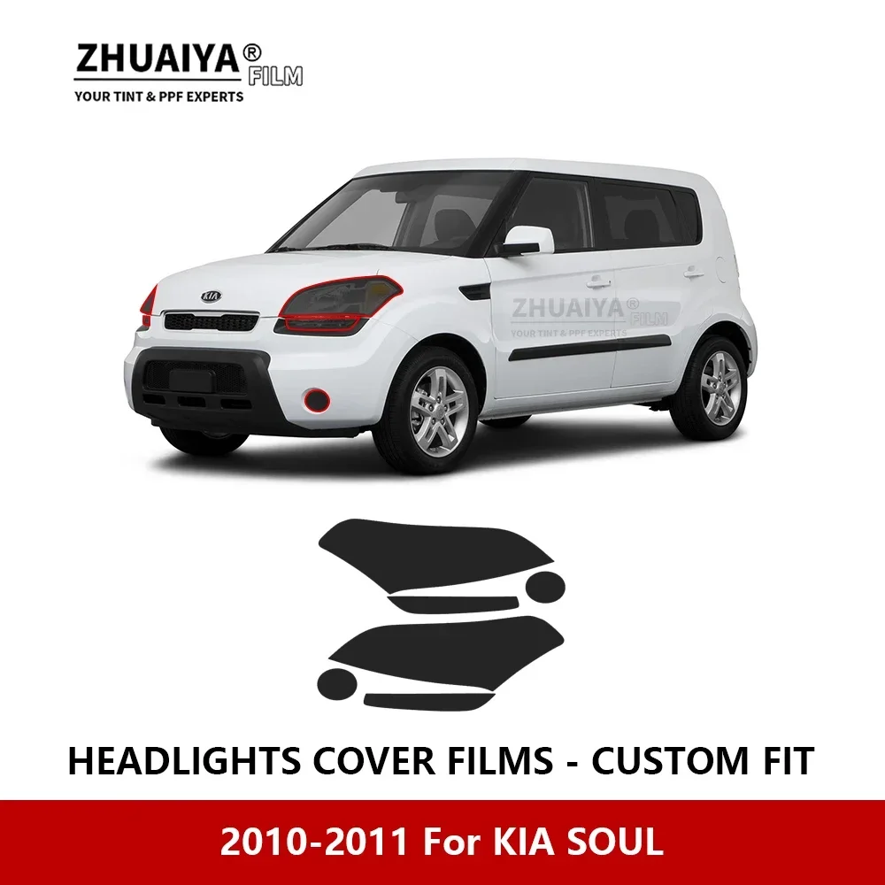 

For KIA SOUL 2010-2011 Car Exterior Headlight Anti-scratch PPF precut Protective film Repair film Car stickers Accessories
