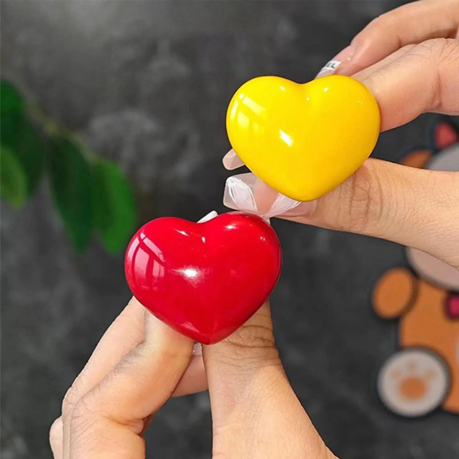 Toilet Tank Press Button For Women Manicure 4Pcs Love Heart Shaped Toilet Flush Button Pusher toilet flush button