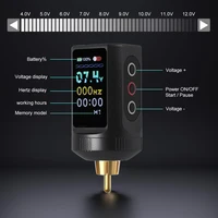 แหล่งจ่ายไฟสักไร้สายแบบพกพา 2000mAh พร้อมหน้าจอสีดิจิตอลควบคุมจอแสดงผลแบตเตอรี่ปากกาสัก 4