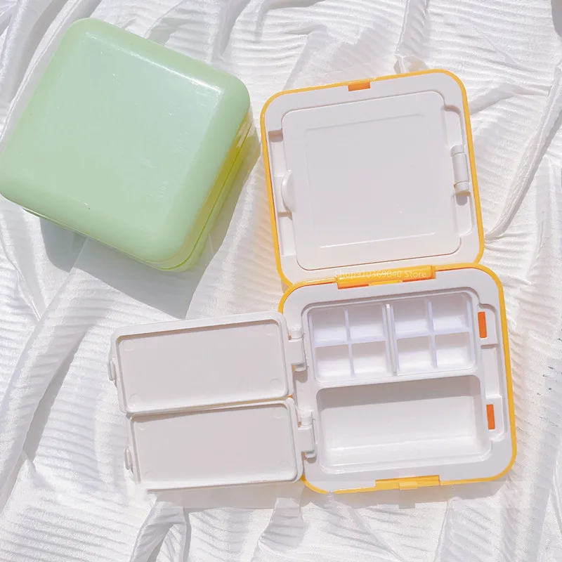 Paint tray color palette watercolor palette 24/48 Grid Portable Watercolor Paint Box foldable painting palette mini watercolor packing moisturizer box travel art supplies
