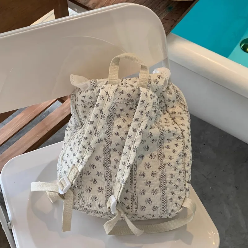 MBTI Cute Womens Backpack Elegant Lace Floral Patchwork Fashion Pleated Aesthetic Backpacks Bow Female Sweet Kawaii Female Bag 6