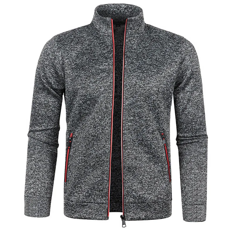 Men's Knitted Sweater Spring Autumn Casual Solid Knitwears Zipper Cardigans Long Sleeve Knit Sweaters Cardigan Sweat-Shirt Coat