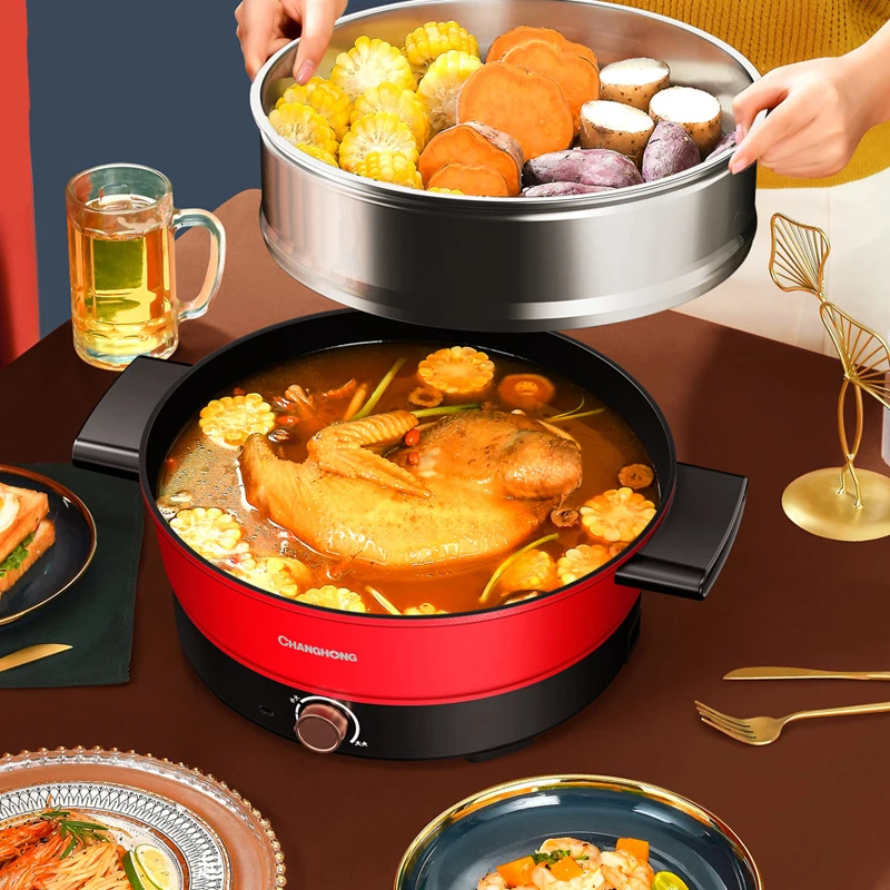 Plug-in Yuanyang electric hot pot multifunctional electric boiling pot household hot pot dormitory large capacity one basin 2