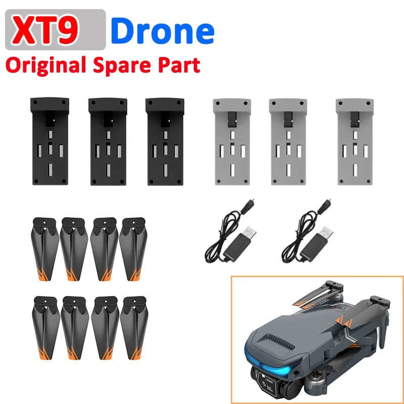 

XT9 мини-Дрон оригинальная запасная часть крыло Лопасти пропеллера/USB-кабель зарядного устройства/Деталь аккумулятора аксессуары для замены