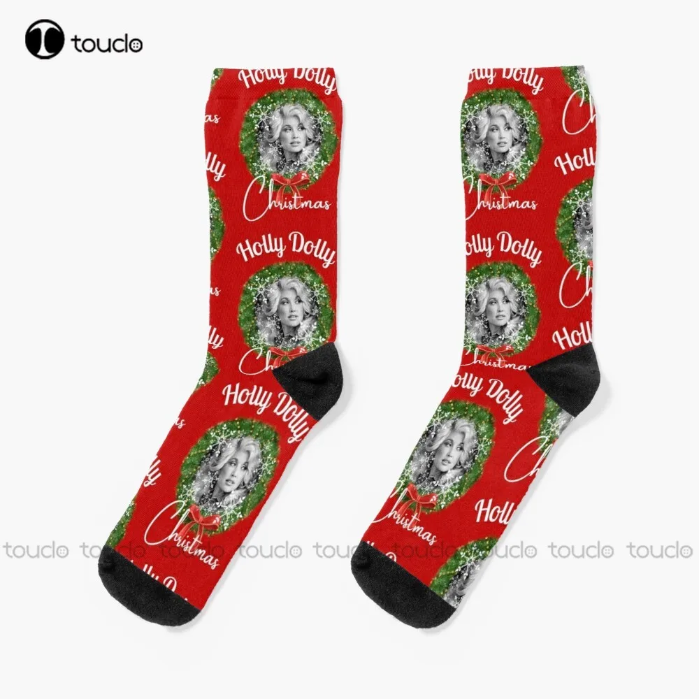 

Holly Dolly Christmas - Dolly Parton Socks Football Socks Unisex Adult Teen Youth Socks Christmas Gift Custom Hd High Quality