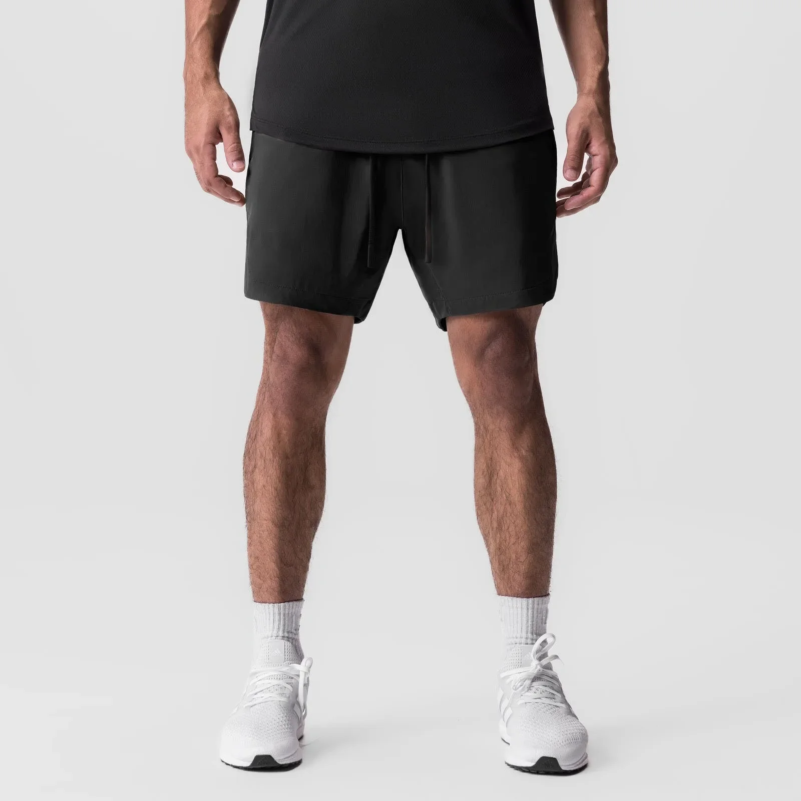 American Style Casual Quick Dry Woven Men's Shorts Fitness Exercise Pockets Sports Pure Color Pants Skateboard Long Trousers