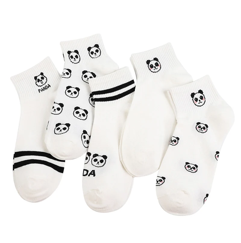 

5 пар, женские хлопковые носки с принтом