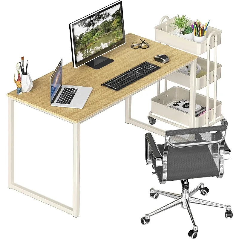 Home Office 48-Inch Computer Desk, White/Oak 5