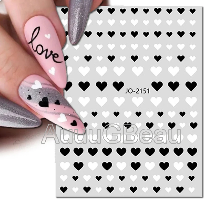 3d наклейки для ногтей любовь сердца тюльпаны цветы клейкие слайдеры Декоративные наклейки для ногтей красивые накладки