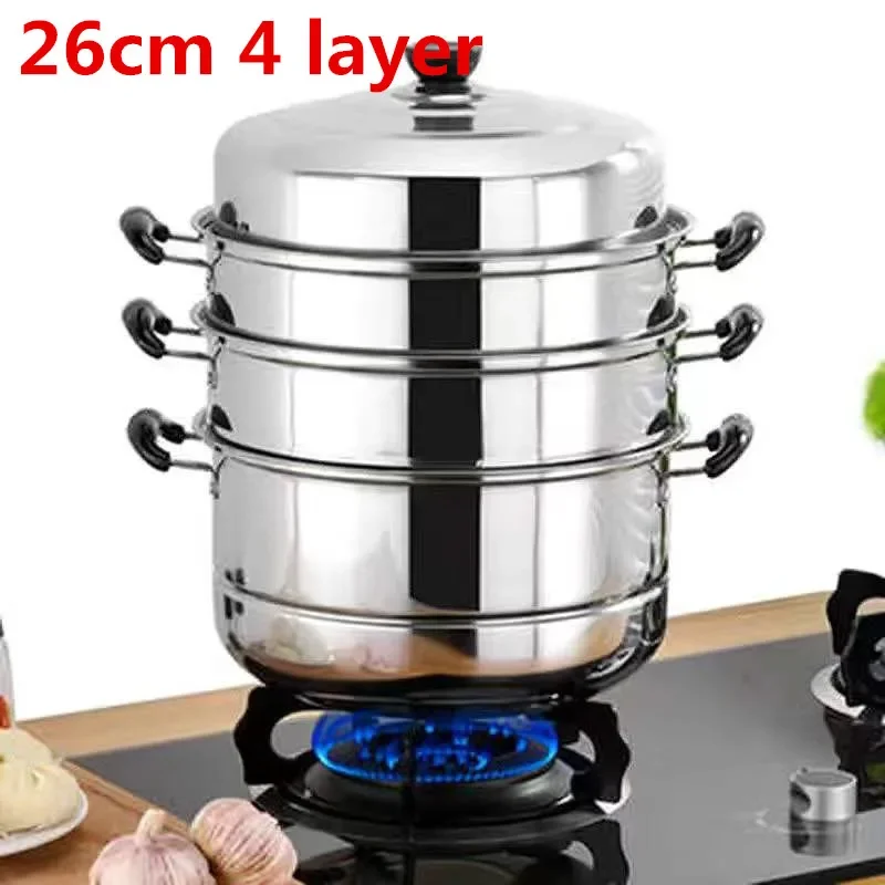 Stainless Steel 3-tier Thick Steamer Pot Soup Steam Pot Universal Cooking  Pots For Induction Cooker Gas Stove Top - Temu