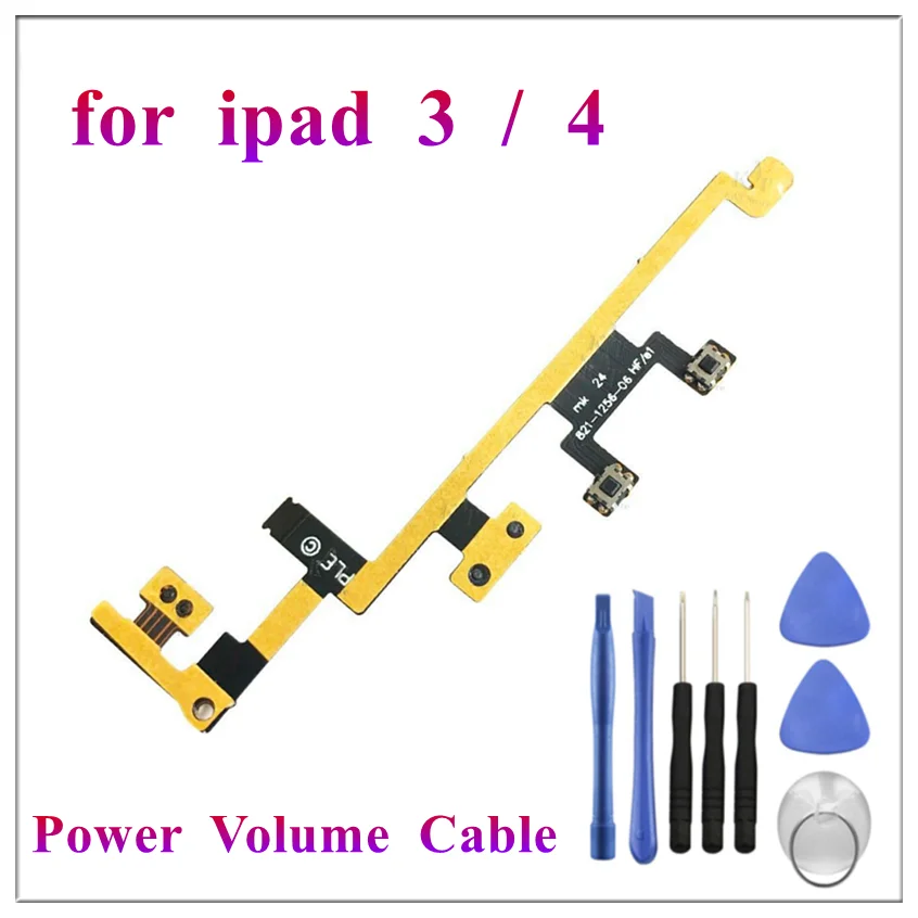 

1 шт. Боковая кнопка включения/выключения питания Кнопка отключения звука гибкий кабель для замены для IPad 3 3 3 4 4-го поколения 9,7 дюйма