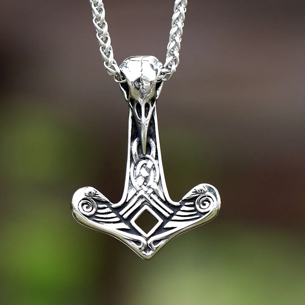 2023 New Vintage Nordic Viking Raven Head Animal Pendant For Men Collana In Acciaio Inossidabile Gioielli Amuleto Per Regalo Spedizione Gratuita