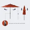 10 ft Outdoor Patio Umbrella, Auto-Tilt Market Table Umbrellas with Crank, 8 Sturdy Ribs & 1.5" Pole UV Protection f 4