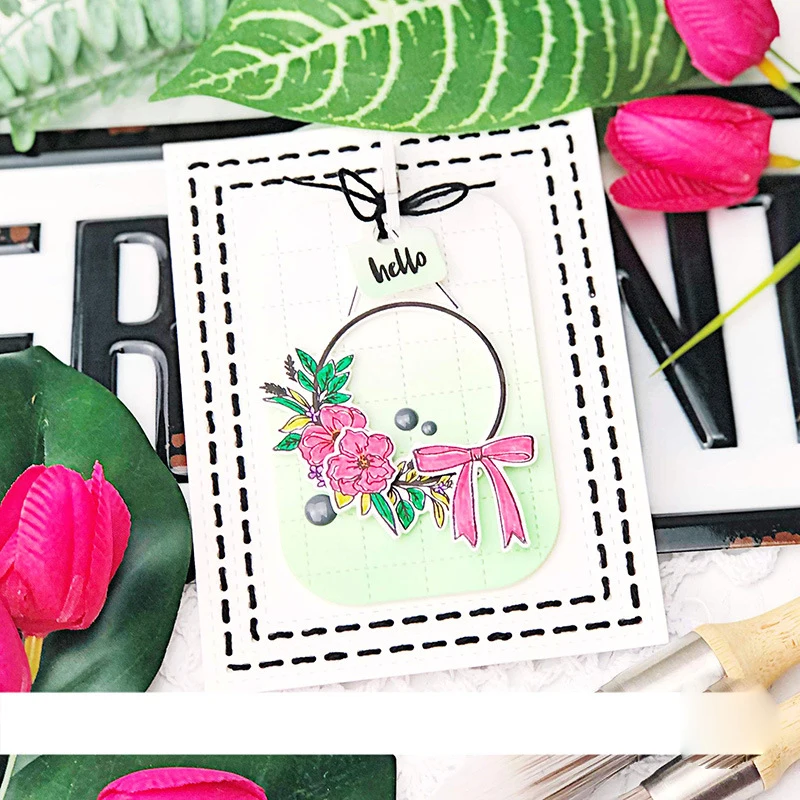 재회 서클 속이 빈 사진 프레임 금속 절단 다이 새로운 2023 공예 DIY Scrapbooking 종이 카드 만들기위한 다이 컷