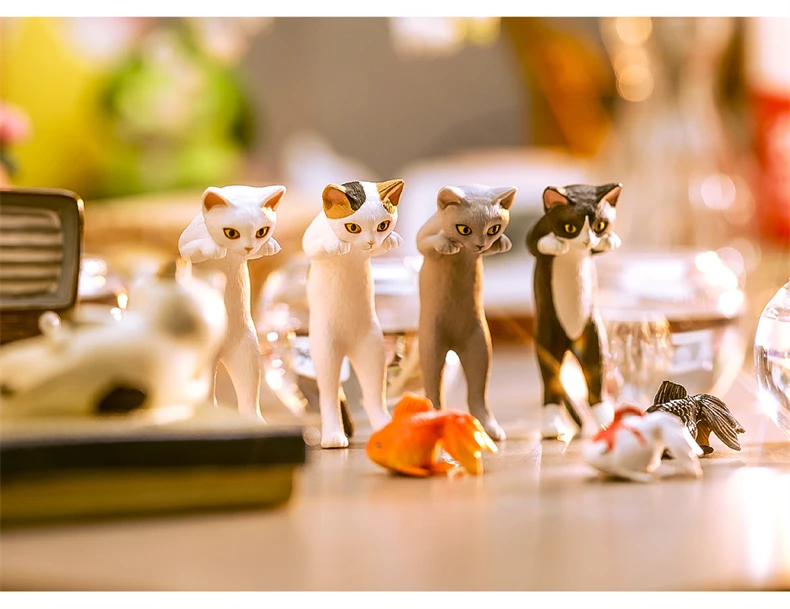 Neue Produkte auf Lager, siehe Goldfisch-Katze, Blindbox, Fische fangen, drei Blumen, Katze, schwarze Katze, trendiges Spiel mit Desktop-Ornamenten, Geschenk – Detail 10