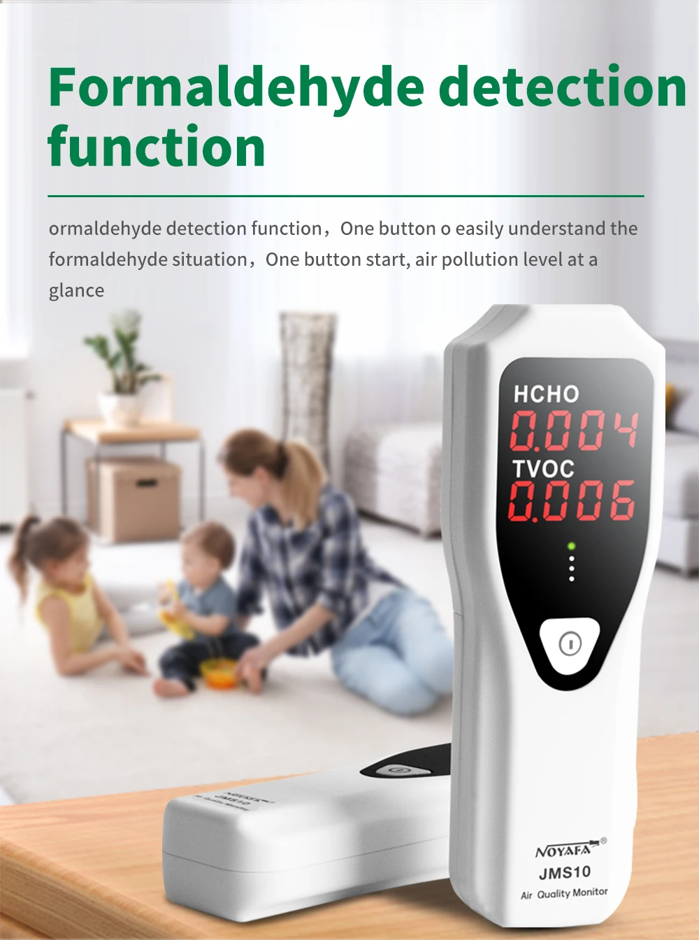 NOYAFA JMS10 Air Quality Monitor HCHO TVOC Gas Formaldehyde Monitor Tester For C