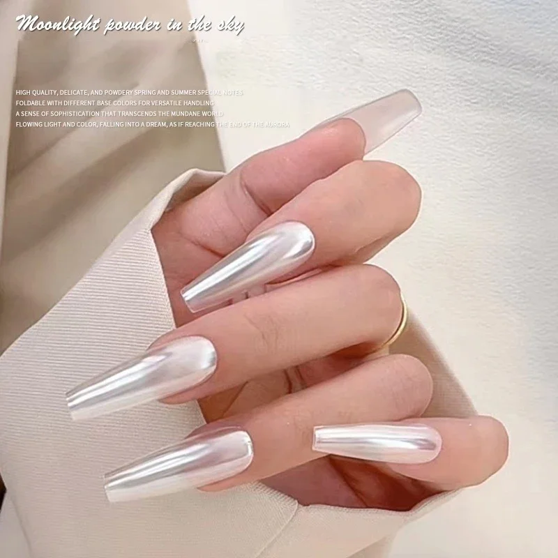 Moonlight Mirror Nails Powder Fine Glitters Metallic Effect Pigments Gel Polish Chrome Holographic Manicure Nail Powders Nail Glitter