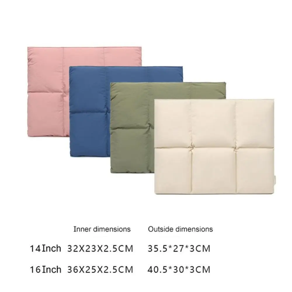 14 16 inch Pillow Laptop Sleeve Automatic Close Quilted Puffer Carrying Case Shockproof Puffy Notebook Storage Bag Office School