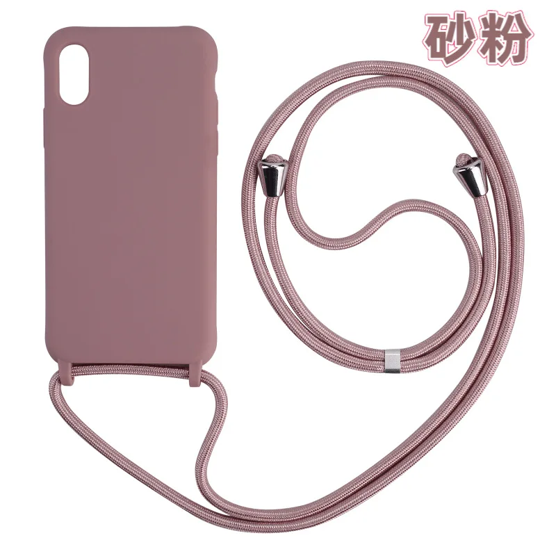 Minimalist Silicone Crossbody Case with Adjustable Rope Lanyard