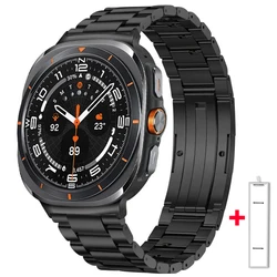 Luxury Titanium Quick Release Metal Bracelet for Men, Compatible with 47mm Smartwatches (Black)