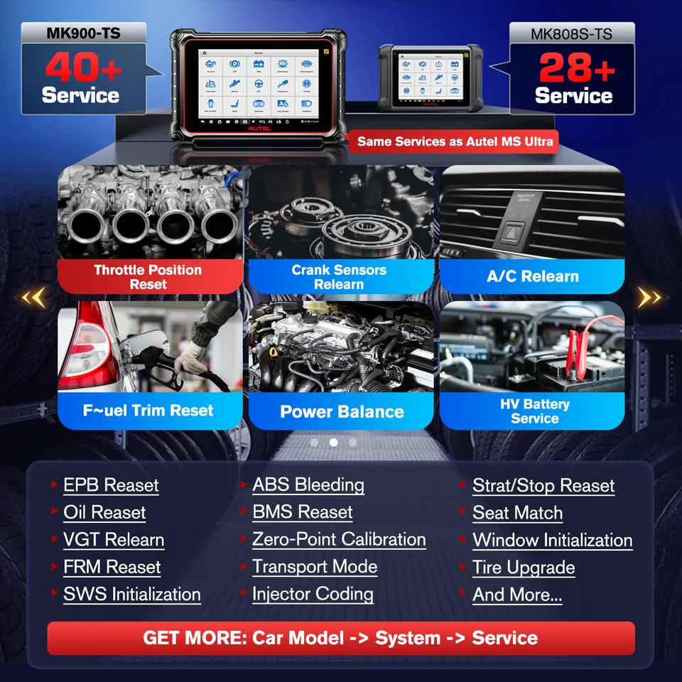 最新のAutel MaxiCOM MK900-TS 車両診断ツール フルTPMS機能 CAN FD