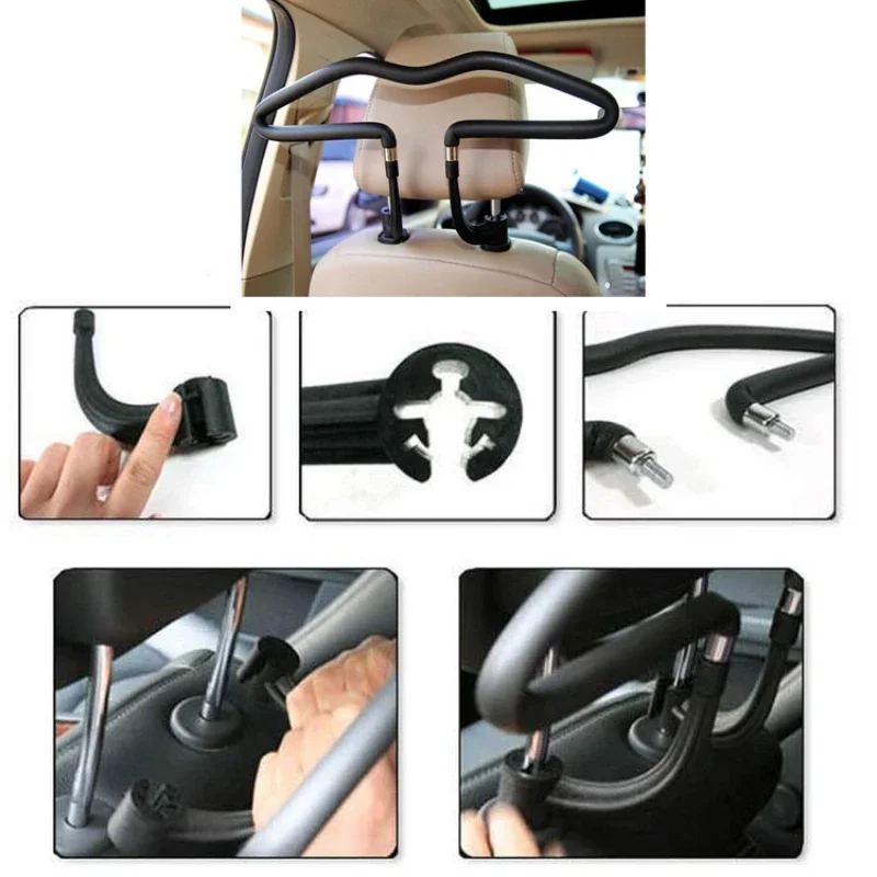 Compact Stainless Steel Car Coat Hanger Practical Automotive Clothing Hanger Never Rust Jacket Suit Holder Rack