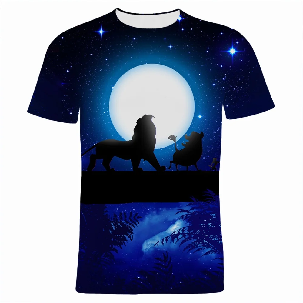 

2024 Cartoon Anime The Lion King T Shirt Men Women Fashion New Summer 3D Print Casual Short Sleeve Tops