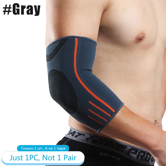 Tcare 1 PC Elbow Brace Compression Support Sleeve for Tendonitis Tennis Golfers Elbow Treatment Arthritis Workouts Weightlifting Gray - 1 Piece