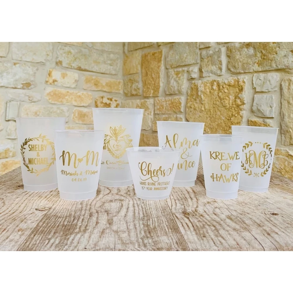 

Personalized Cups, Shatterproof, Monogrammed, Custom, Frosted, Frost Flex, Cocktail Cups, Wine Cups, Party Cup, Wedding Cups, Sh