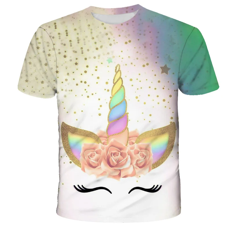 

Children Summer Unicorn T-shirt Boys & Girls Cartoon Game Harajuku T-shirts Kids Print T Shirt For Girls Short Sleeve Clothing