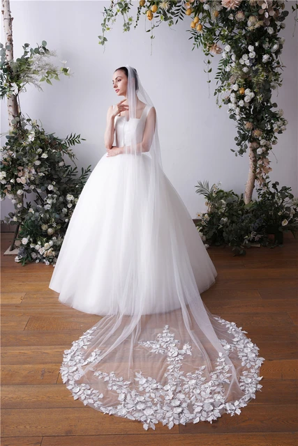 Luxury Long Wedding Bridal Veils Lace Cathedral Length One Layers 3m Custom  Made Wedding Veil With Comb White Fast Shipping - Bridal Veils - AliExpress