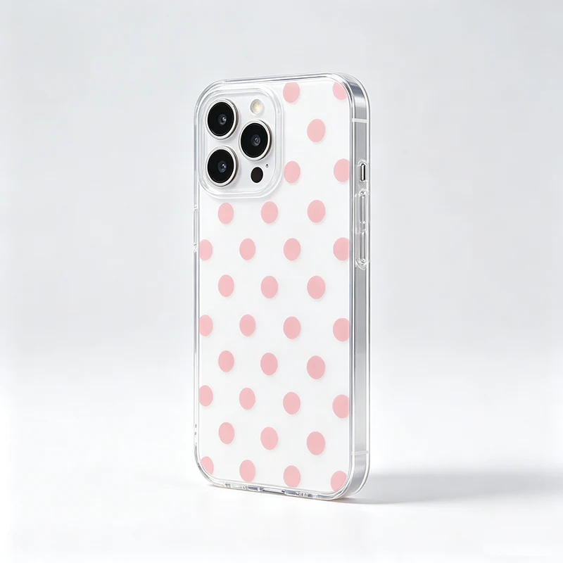 Pastel Pink Polka Dot Clear Phone Case