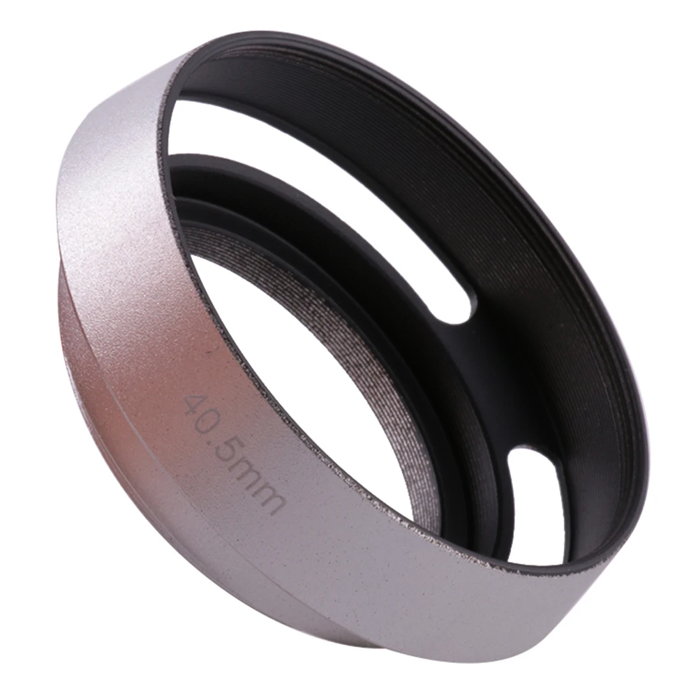 

Универсальная металлическая винтовая вентилируемая короткая бленда для объектива 40,5 мм, серебряный аксессуар для фотокамеры Nikon Canon Sony DSLR