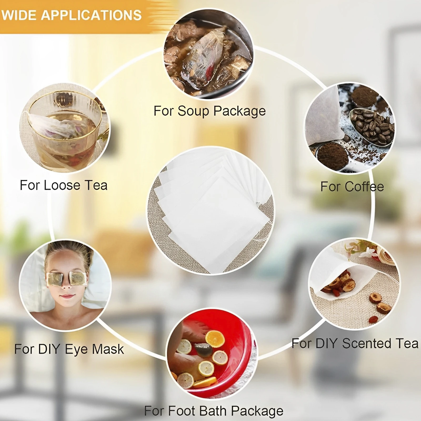 1000/100pcs Disposable Tea Bags Filter Bag