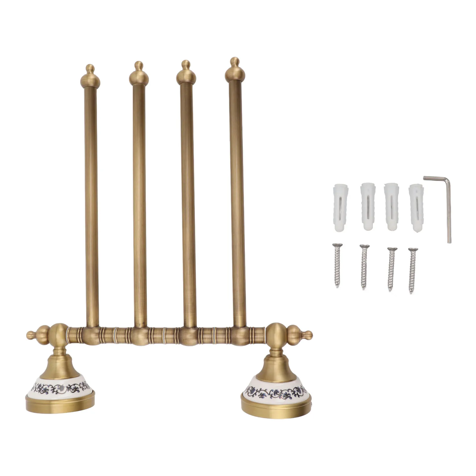 

Swivel Towel Bar Durable Space Saving Exquisite Rotated Bar Towel Rack Wall Mounted Rust Proof Compact Brass for Restaurants