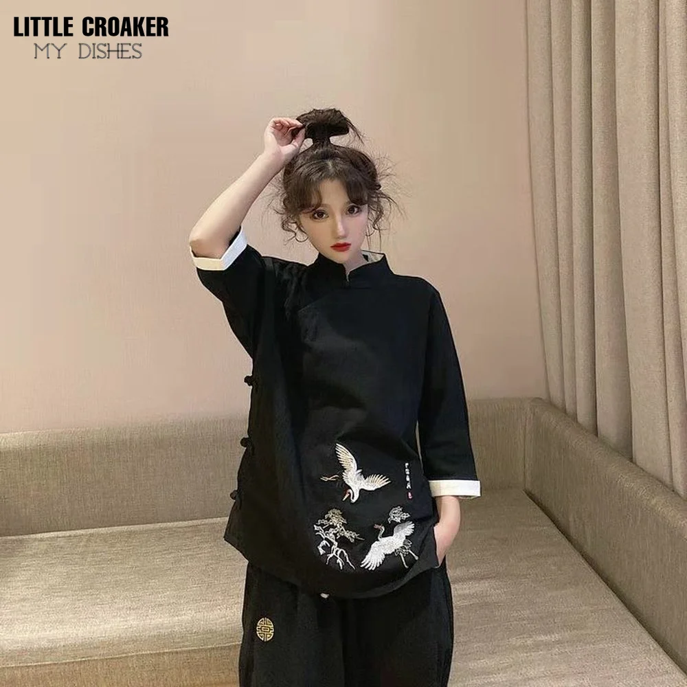 Traditional Chinese Clothing Women Shirt Tang Suit Tai Chi Uniform Hanfu Kimono Cardigan Cheongsam Top Kung Fu Clothes women chinese shirt