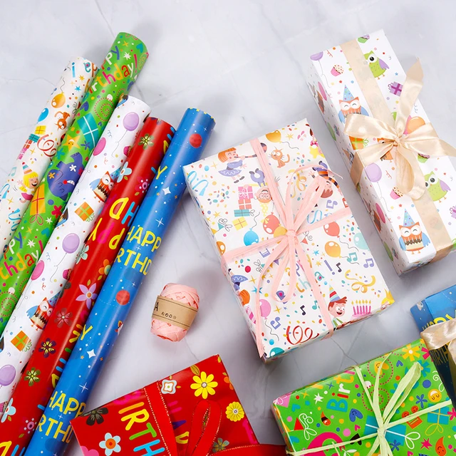 10PCS Birthday Gift Wrapping Paper Kids Birthday Baby Show