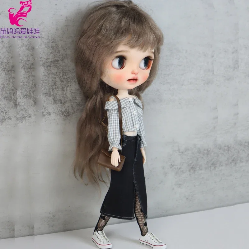 For Blythe Doll Clothes Bell-bottoms Jeans Pants for Ob24 Ob22 Azone Dolls Outfit