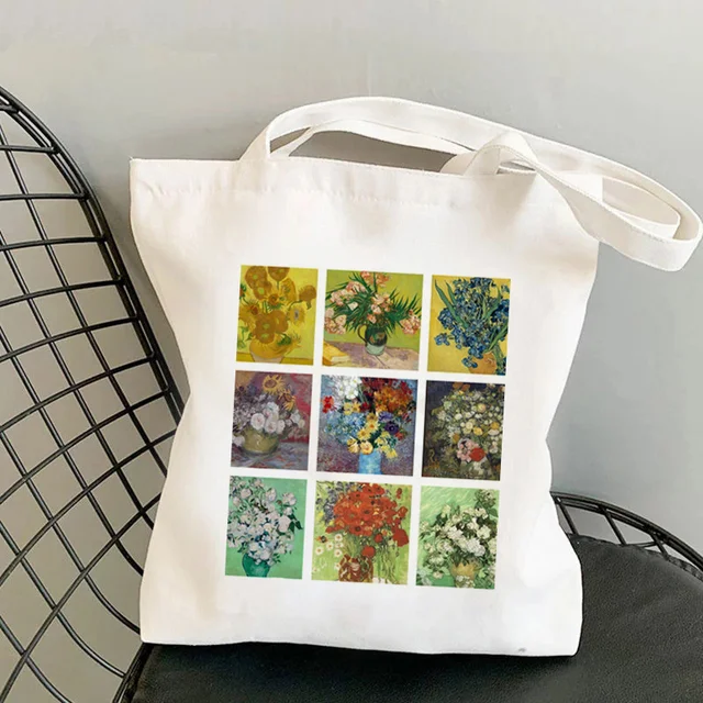 Shopper Van Gogh Img Printed Kawaii Bag Harajuku Women Shopping Bag Canvas Shopper Bag Girl Handbag Tote Bag Shoulder Lady Bag b926