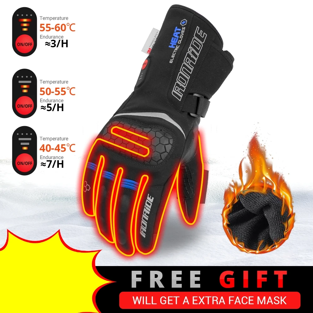 

Зимние перчатки с подогревом, электрические теплые перчатки, теплые перезаряжаемые перчатки с подогревом, водонепроницаемые перчатки для катания на лыжах, сноуборде, охоты, рыбалки