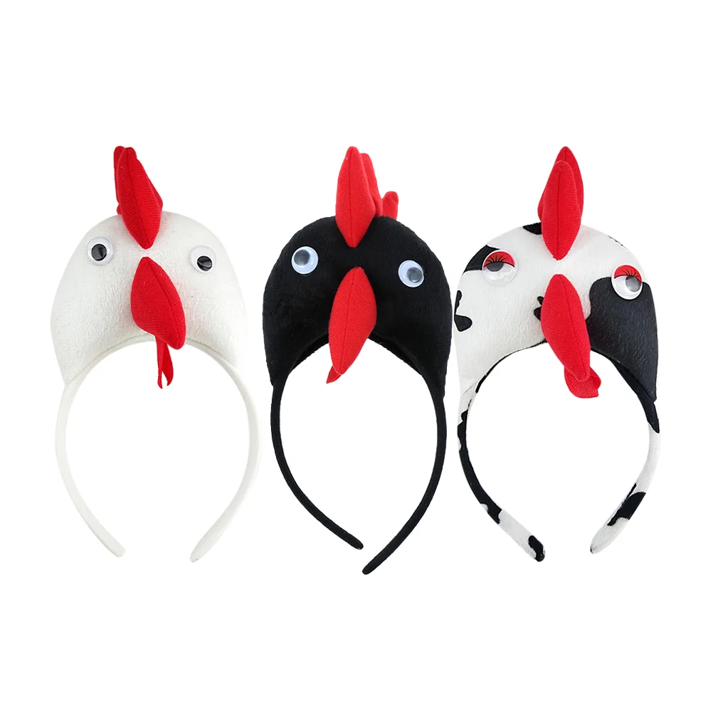 

3pcs Chick Headbands Animal Costume Headband Chicken Headband Cosplay Hair Accessory