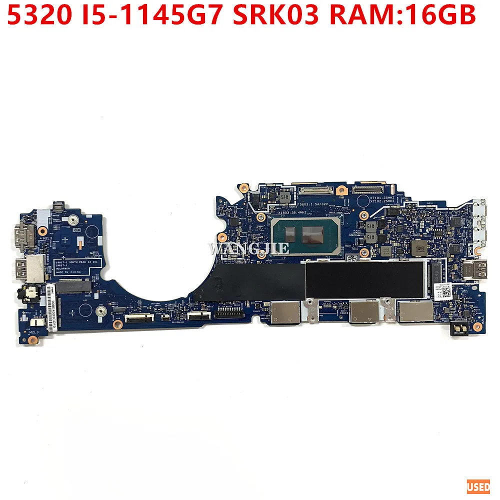 

Used CN-0Y7GXY 0Y7GXY Y7GXY 19817-1 Mainboard For Dell Latitude 5320 Laptop Motherboard CPU: I5-1145G7 SRK03 RAM:16GB DDR4