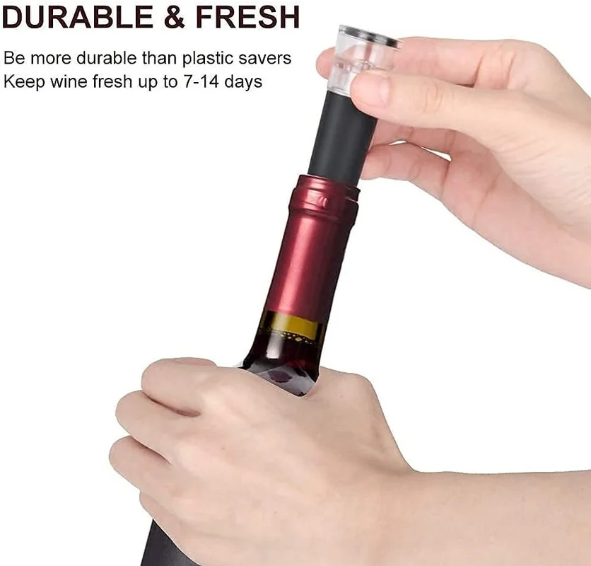 Vacuum-Seal Reusable Wine Stoppers with Leakproof Silicone Caps