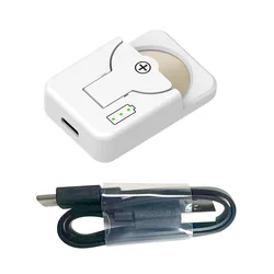 Portable Type - C Lithium Button Battery Charger for Household Use - Intelligent and Efficient Charging (White with cable)